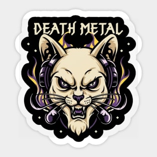 Death Metal Satanic Baphomet Cat Sticker